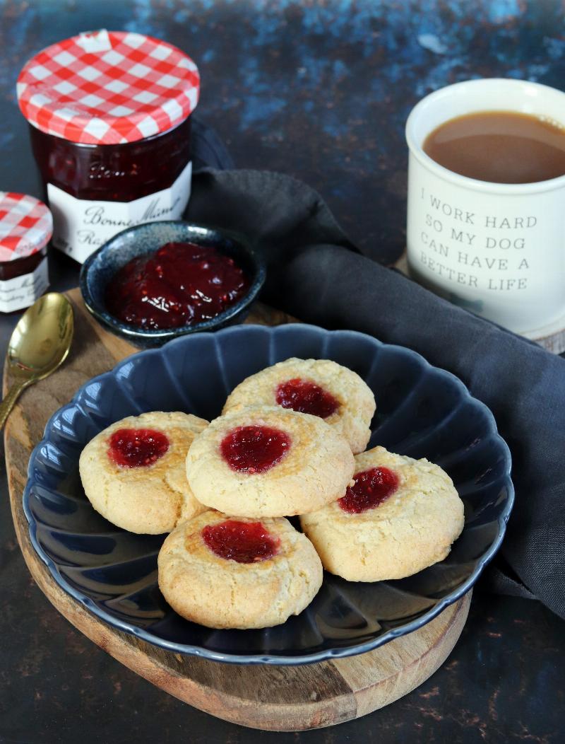 Classic Thumbprint Cookies with Raspberry Jam