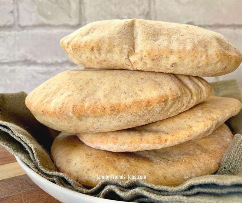 Classic White Pita Bread Baking in the Oven