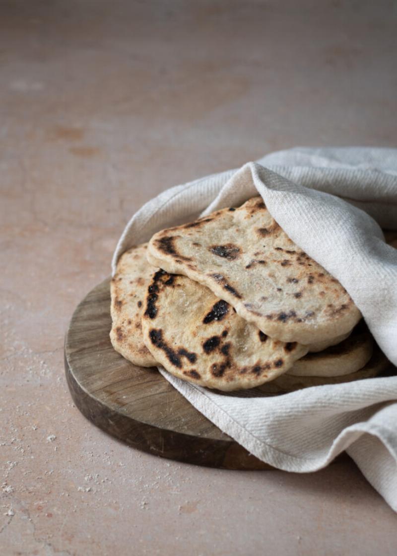 Perfectly Cooked Sourdough Naan