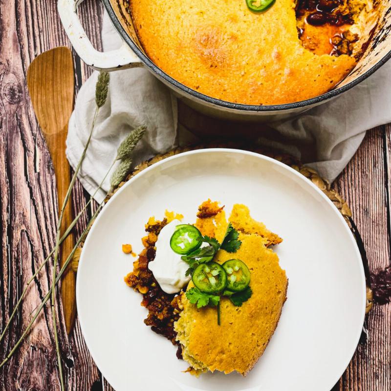 Serving Corn Bread Casserole