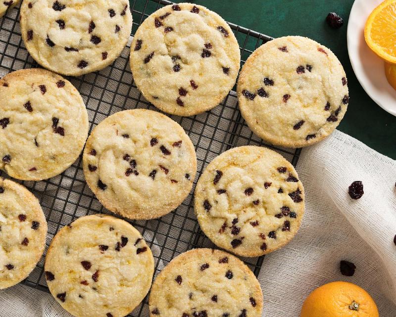 Cranberry Orange Shortbread Cookies for Christmas