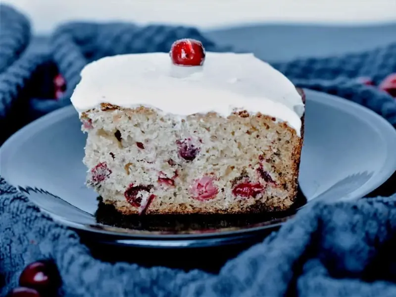 Cranberry Walnut Cake with Festive Cream Cheese Frosting