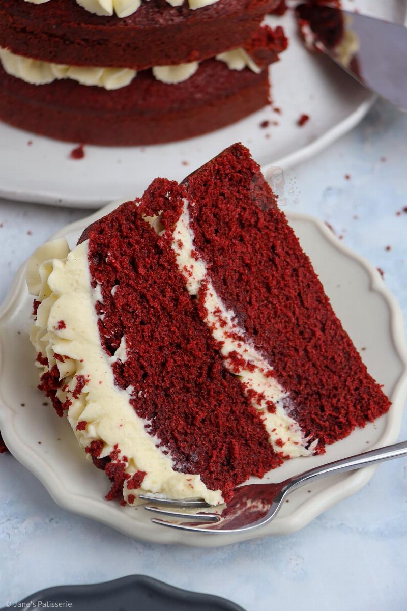 Cream Cheese Frosting on Red Velvet Cake