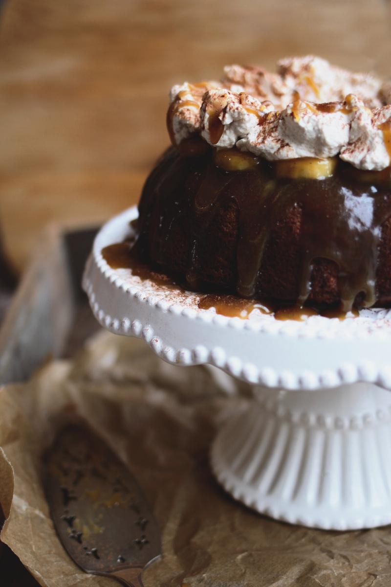 Creaming butter and sugar with an electric mixer.