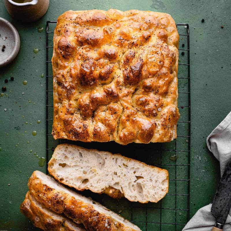 Close-up of a perfectly golden and crispy bread crust