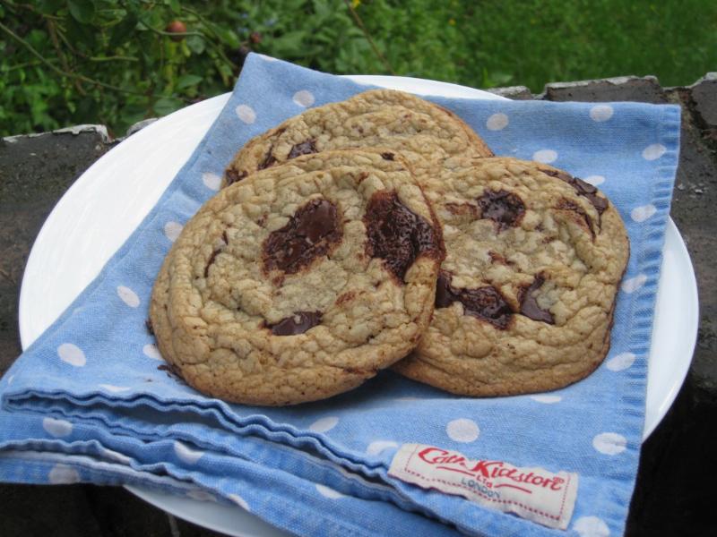 Crushed potato chips being folded into cookie dough