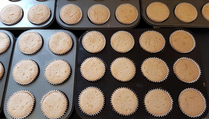 Cupcakes cooling in the freezer