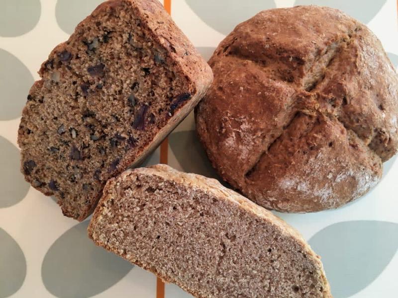 Date Bread Sliced on Plate