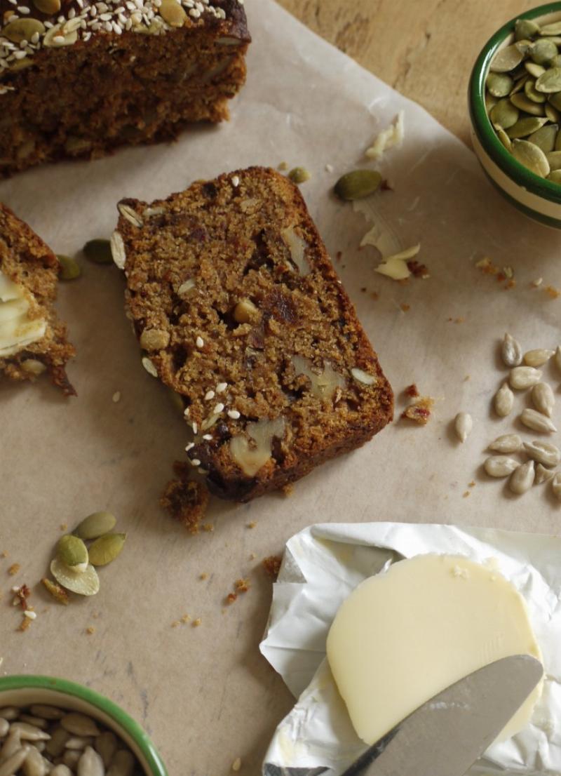 Slices of Date Bread with Butter