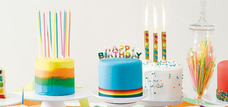 Decorated Birthday Cake with Candles