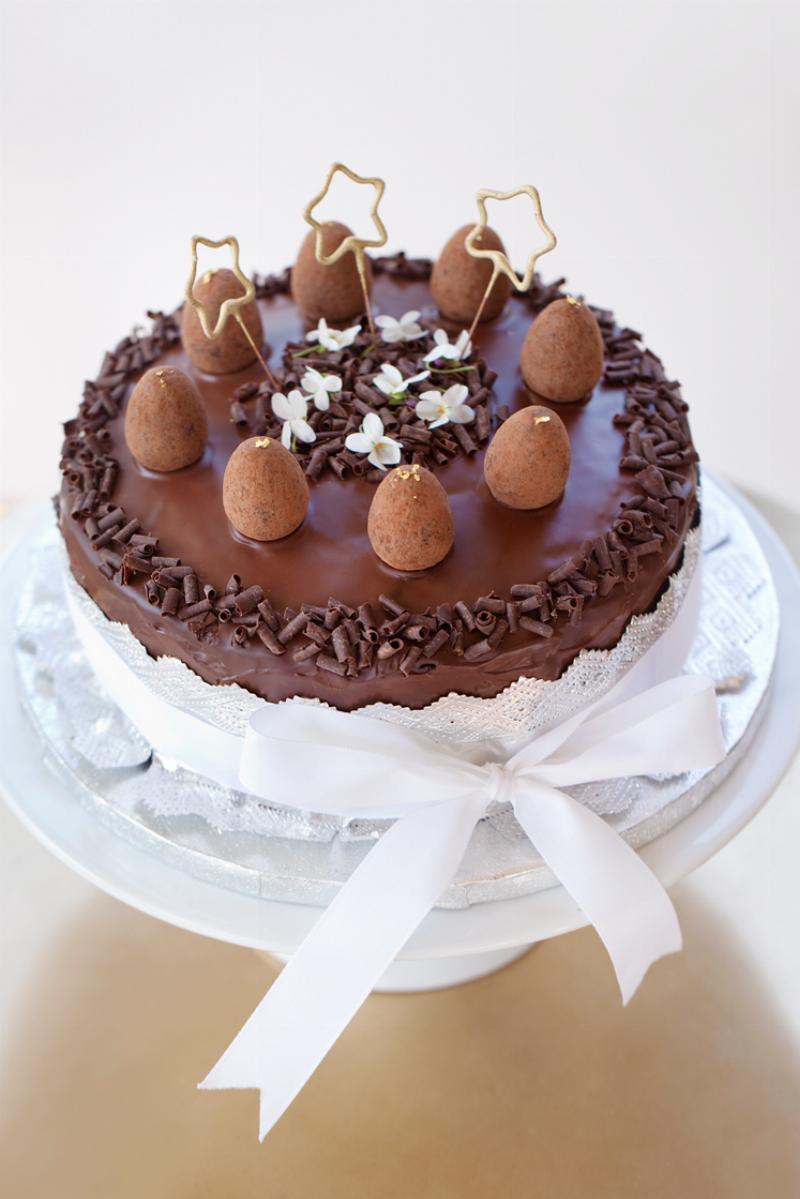 Decorated Dairy-Free Chocolate Cake for Special Occasions