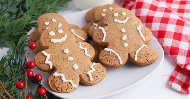 Decorated Ginger Cookies on a Plate