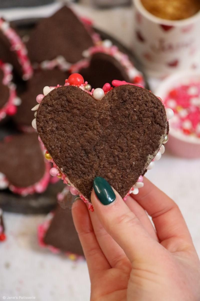 Beautifully Decorated Valentine's Day Cookies with Icing and Sprinkles