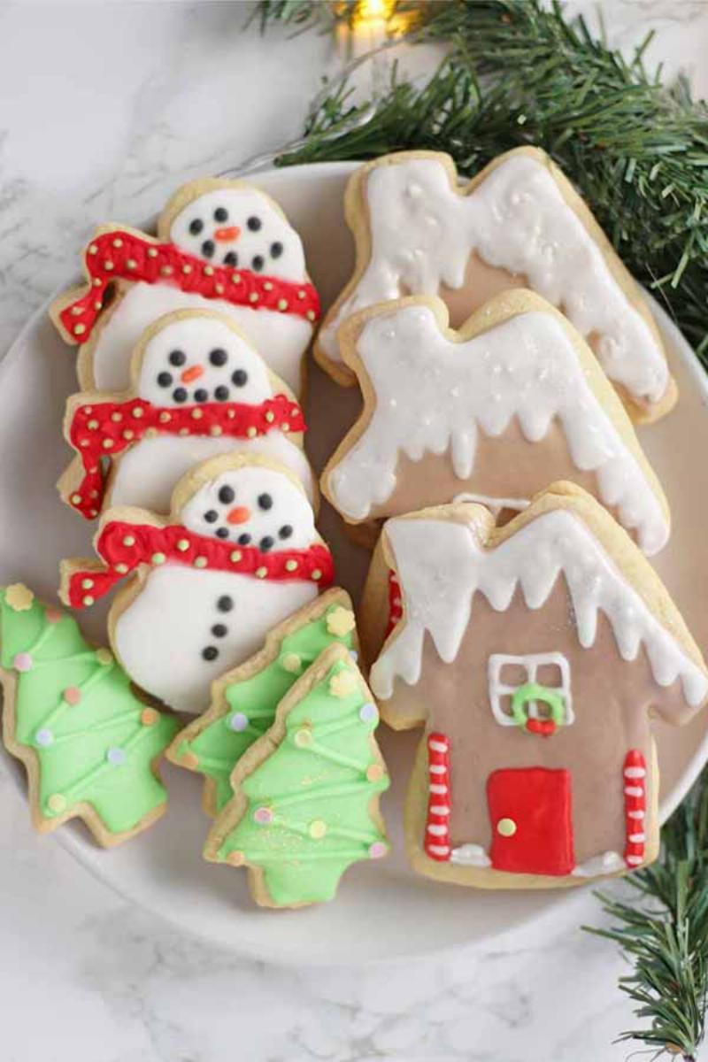 Decorated Vegan Sugar Cookies on a Platter