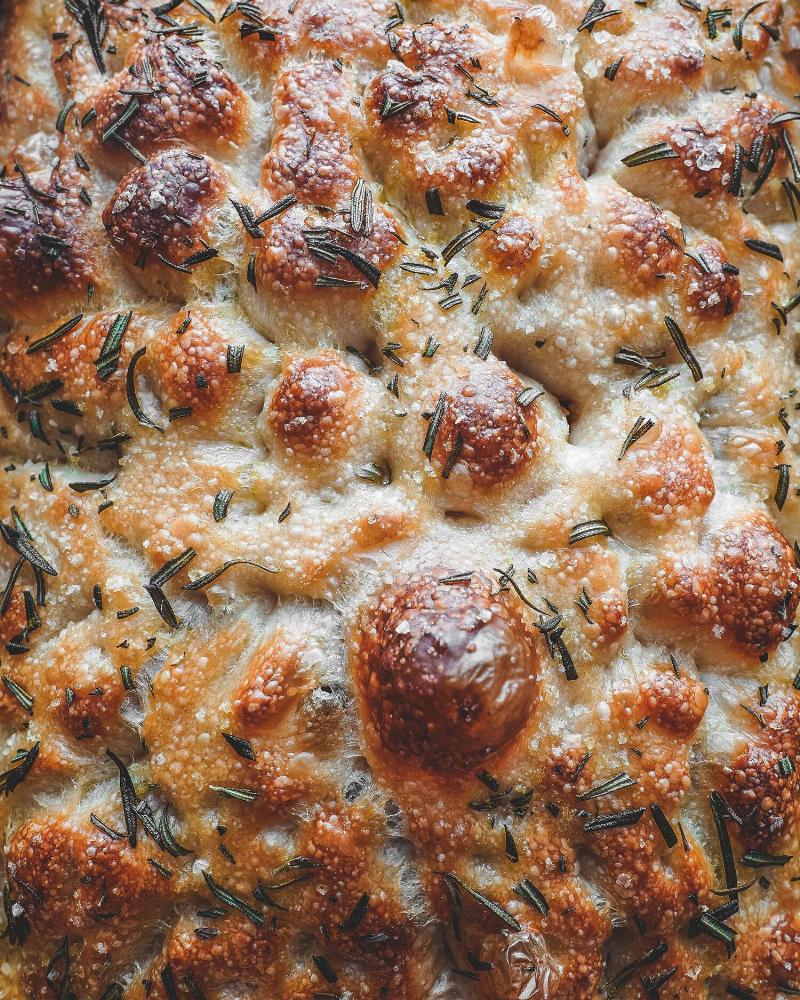 Dimpled Focaccia Dough with Rosemary and Sea Salt