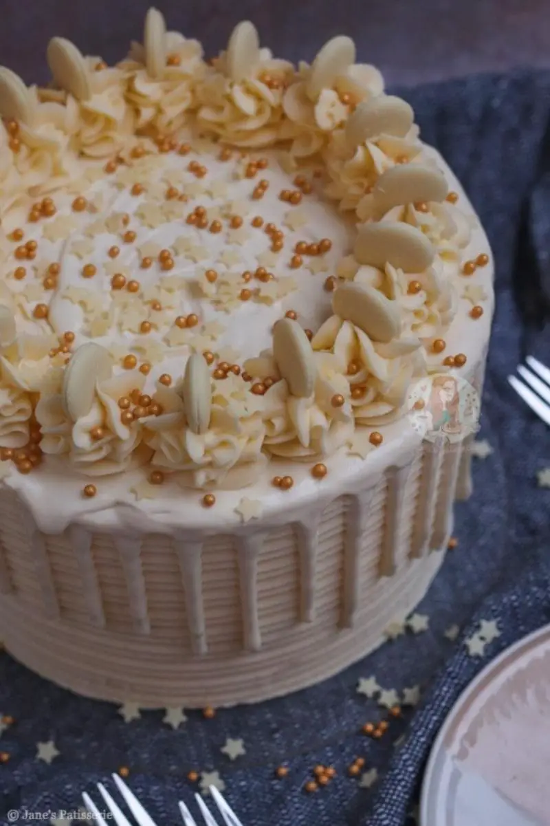 Pouring Ganache onto Drip Cake