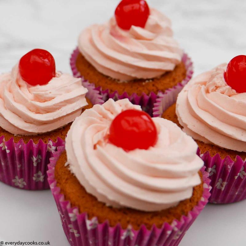 Ingredients for Easy Cherry Cupcakes