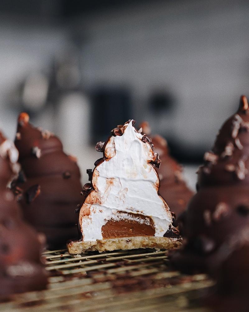 Piping Meringue Cookies onto Parchment Paper