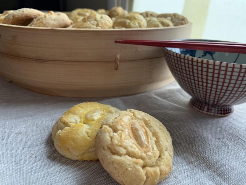 Enjoying Freshly Baked Chinese Almond Cookies