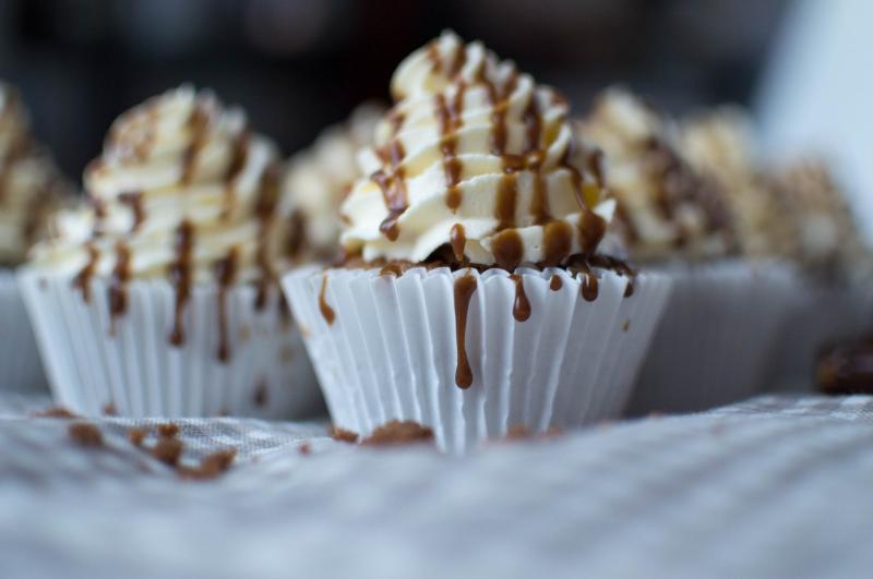 Evenly distributed cupcake batter in liners