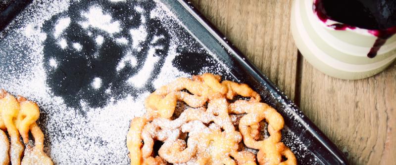 Finished Funnel Cake with Toppings