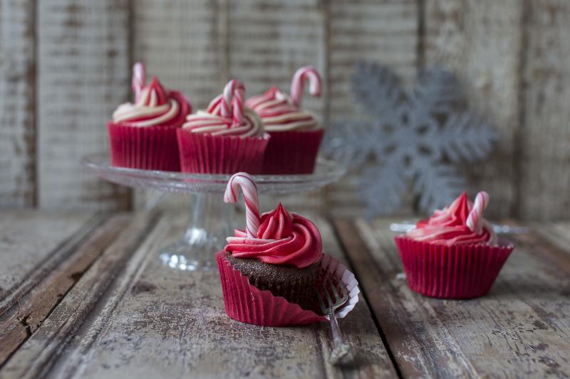 Beautifully Frosted Mint Cupcakes