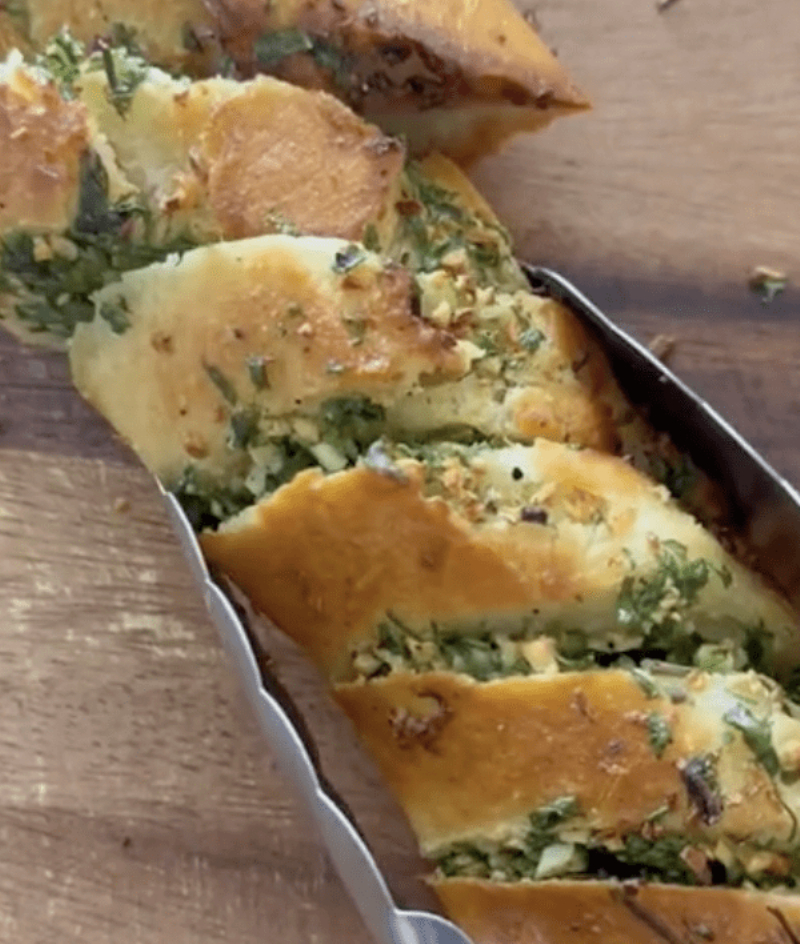 Preparing Garlic Bread Ingredients