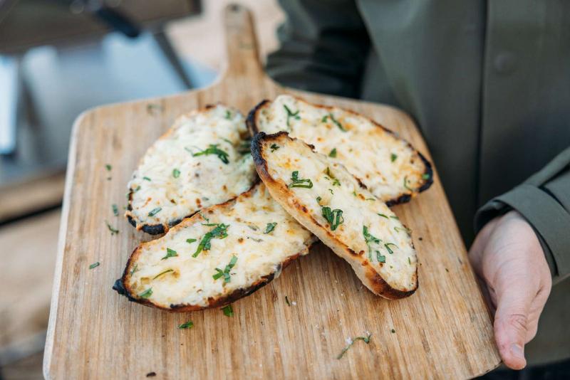 Preparing Garlic Bread Pizza Dough