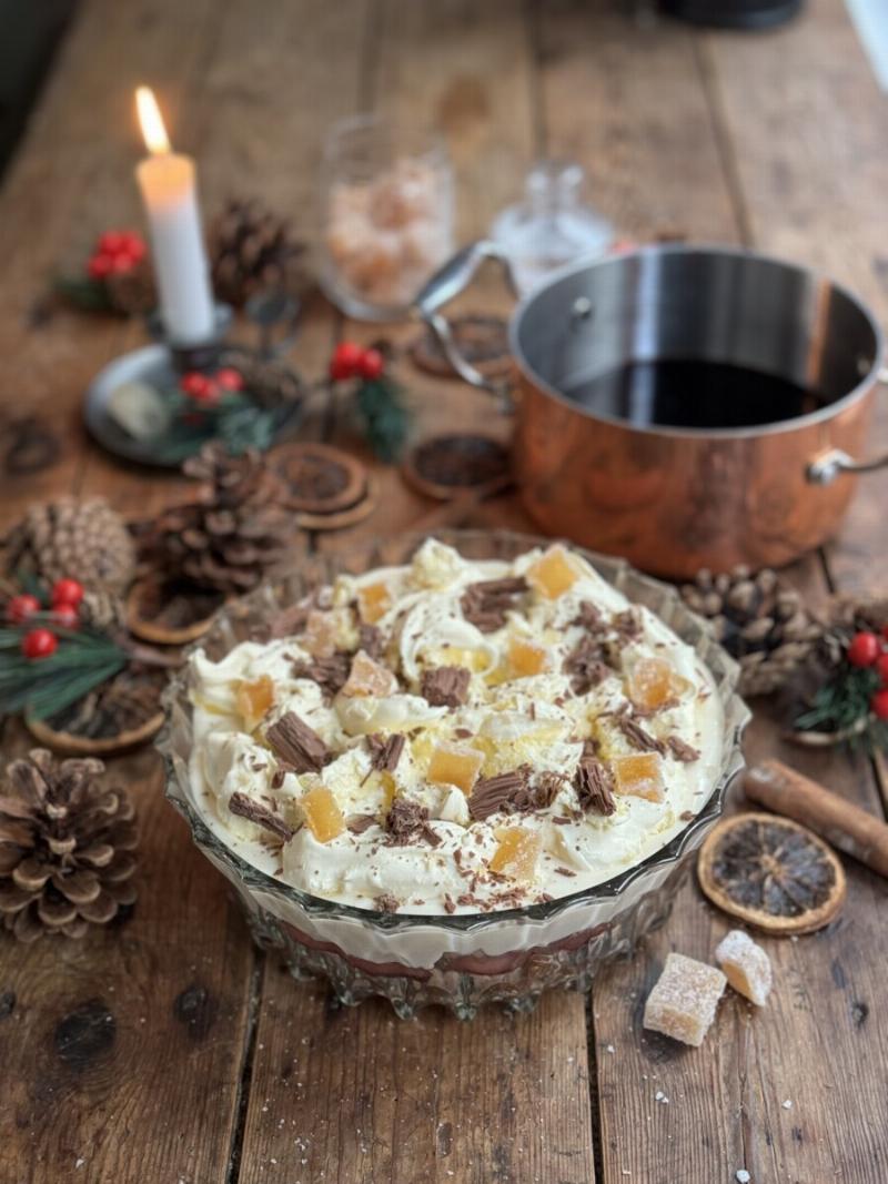 Ginger Cake Trifle with Berries and Custard