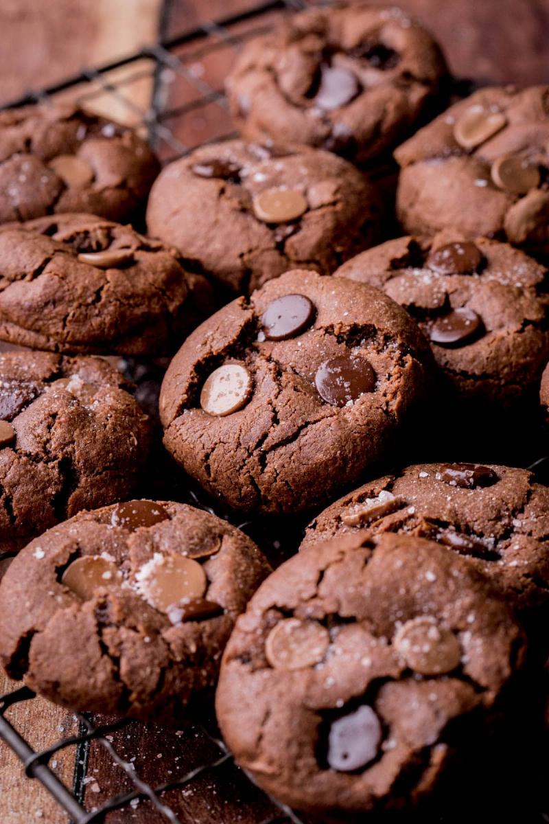 Gluten-Free Chocolate Chip Cookies on a Cooling Rack