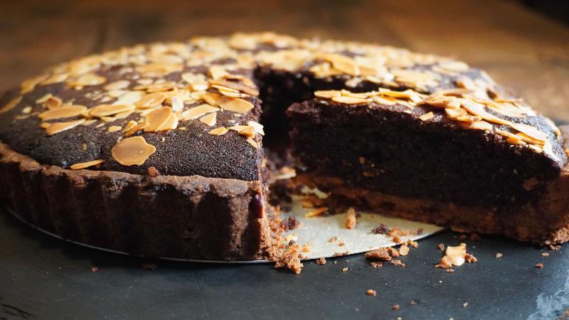 Gluten-Free Chocolate Tart with Hazelnut Crust and Sea Salt