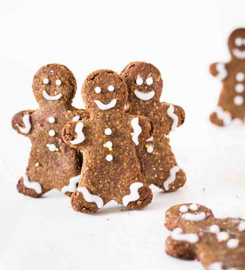 Baked Gluten-Free Gingerbread Cookies on a Cooling Rack