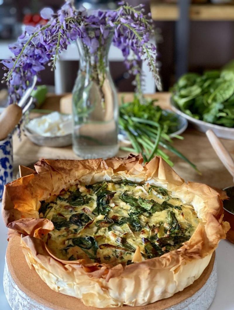 Savory Gluten-Free Spinach and Feta Tart with Flaky Crust