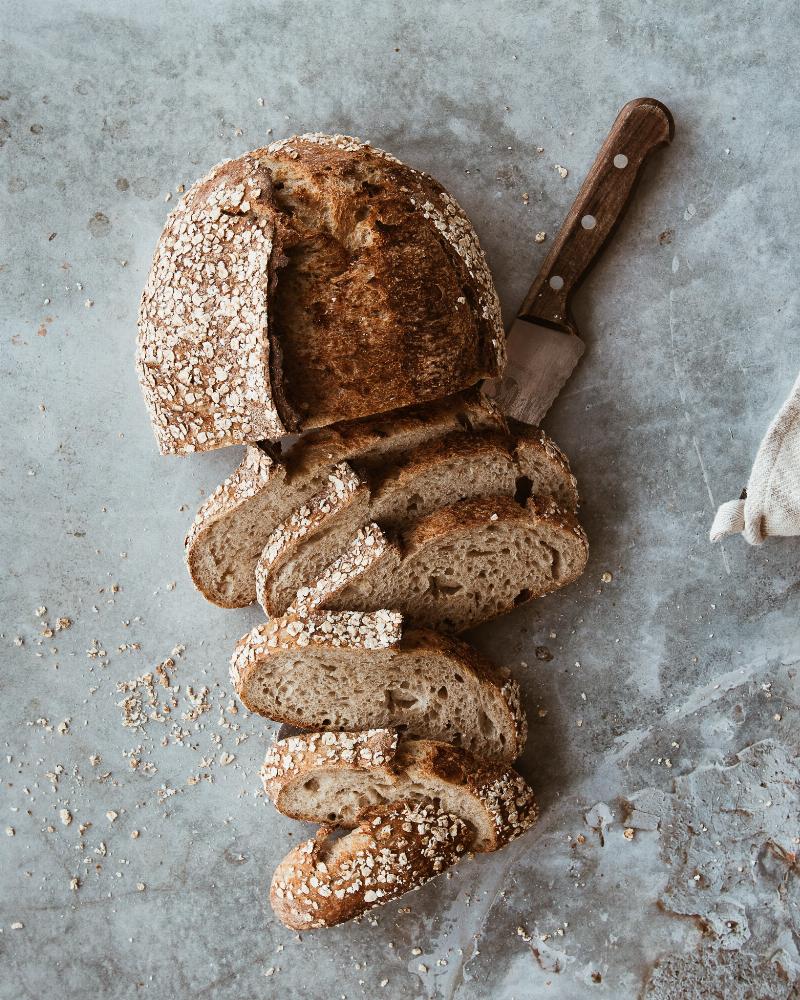 Gut-Friendly Bread Ingredients: Whole Wheat Flour, Oats, and Sourdough Starter