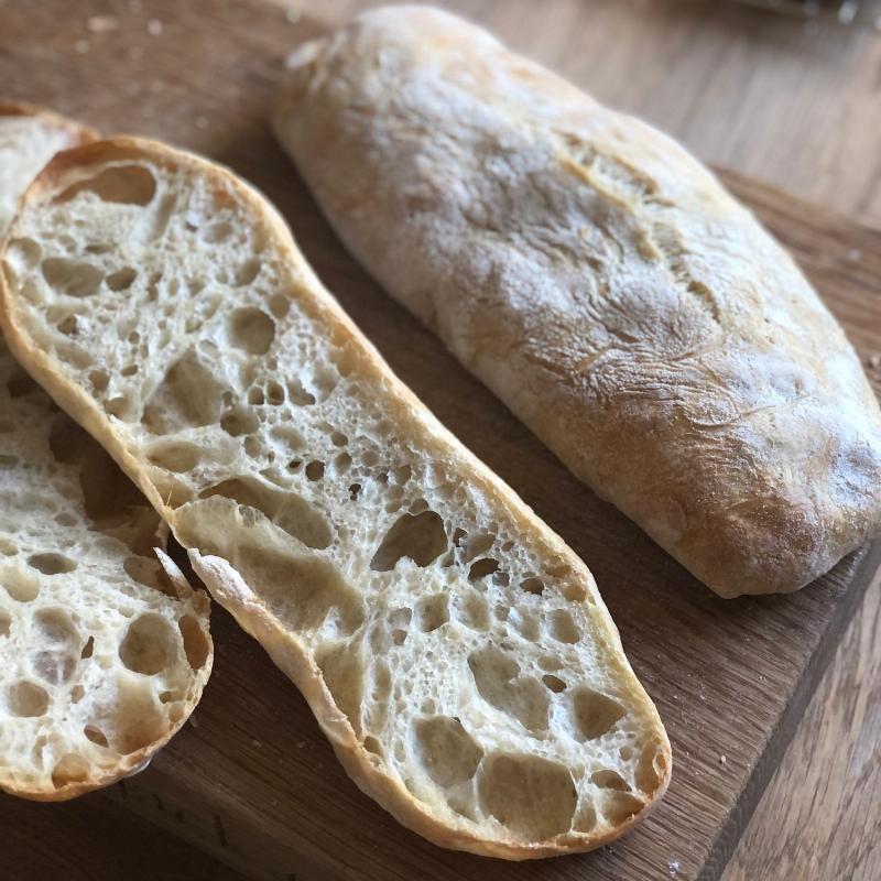 Italian Bread Baking in Oven