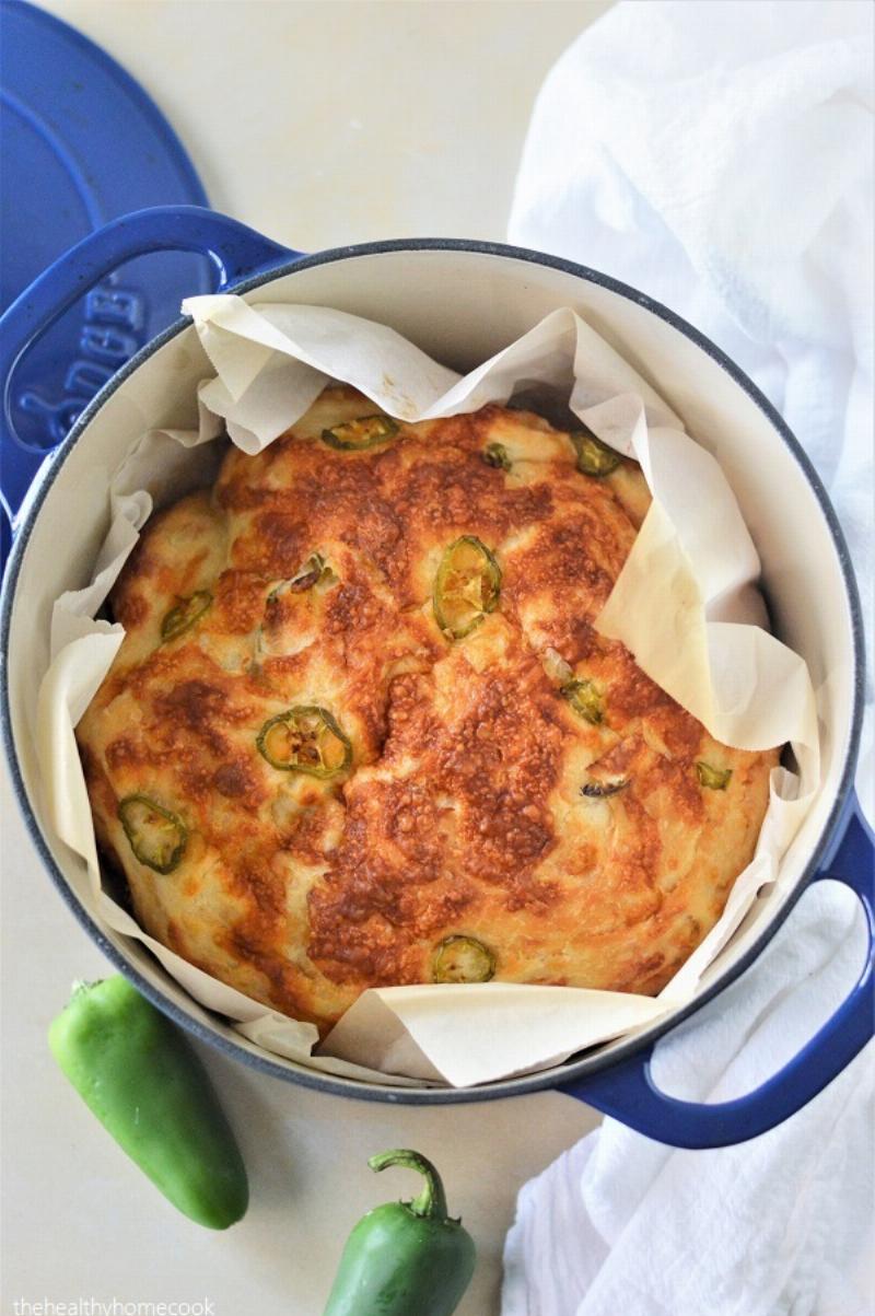 Jalapeño Cheddar Cheese Bread Baking