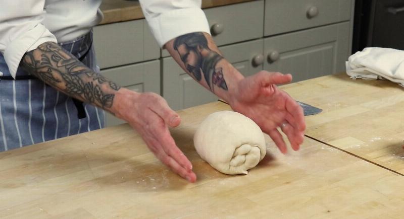 Kneading Cinnamon Roll Dough