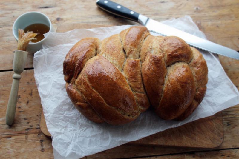 Kneading Honey Grain Bread Dough