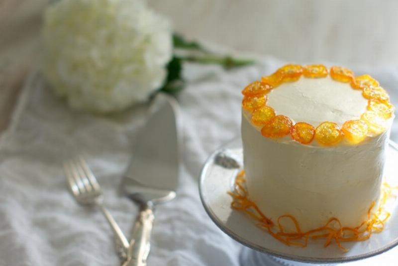 Moist Kumquat and Almond Cake with Citrus Glaze