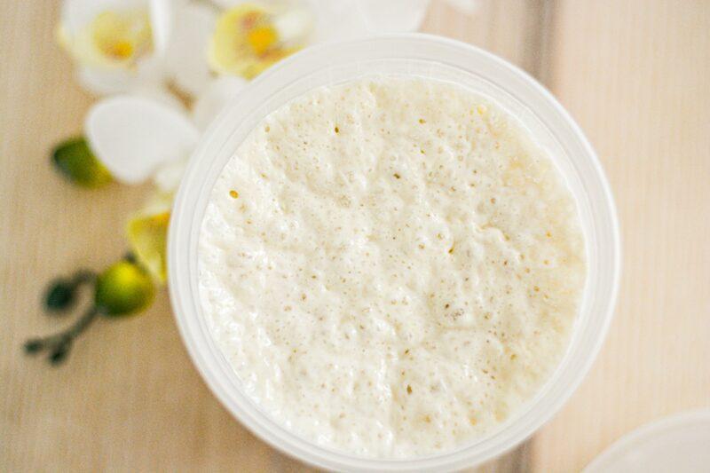 Mixing the Levain for Sourdough Bread