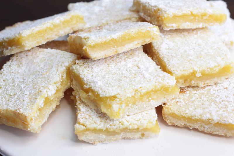 Making the Lemon Bar Crust - Combining Ingredients and Pressing into Pan