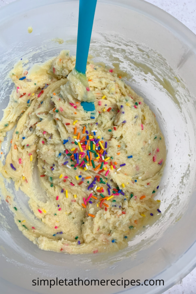 Mixing Funfetti Cookie Dough