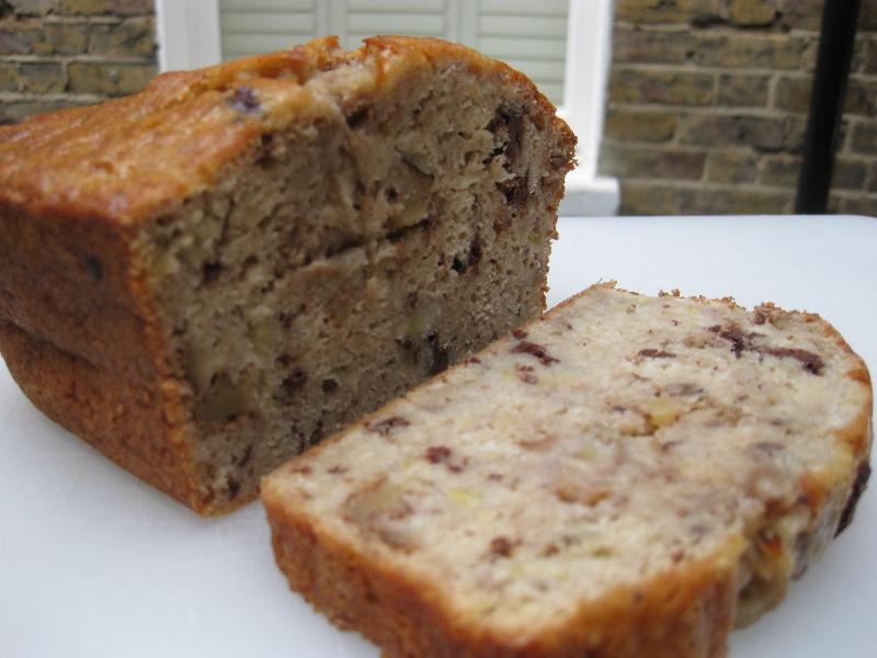 Moist Banana Nut Bread Loaf Freshly Baked