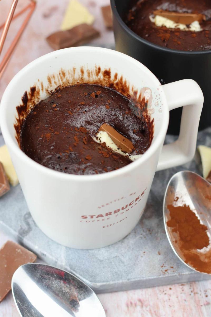 Basic Mug Cake Recipe in a White Mug