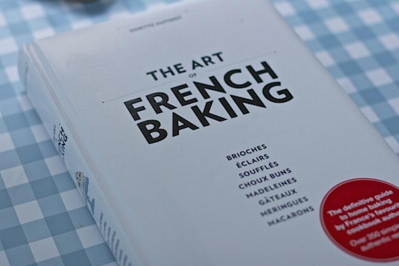 Open Book "The Art of French Baking" with Ingredients