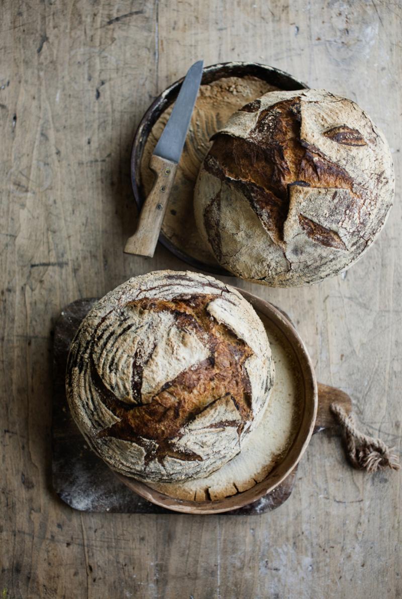 Overproofed Bread with Large Holes in Crumb Structure