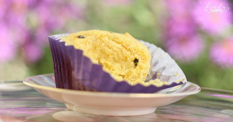 Frosted passion fruit cupcakes, ready to be enjoyed.