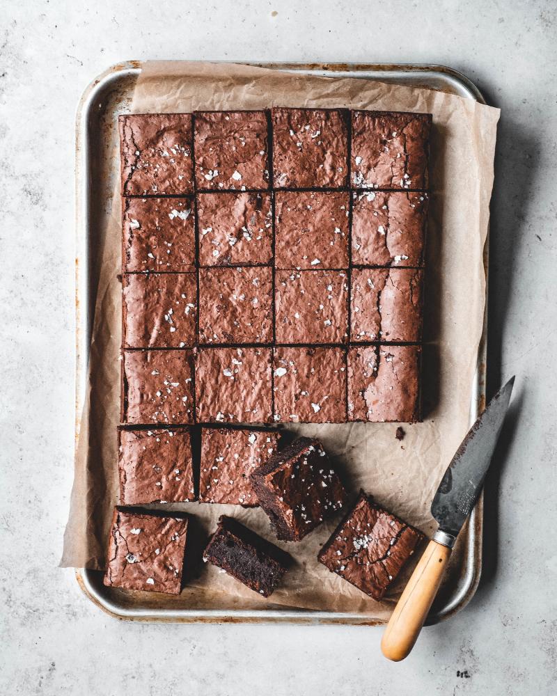 Perfectly Baked Brownies on Cooling Rack