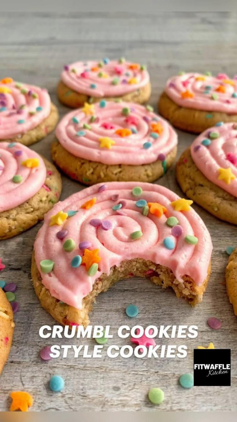 Pink Sugar Cookie with Sprinkles, Crumbl Style