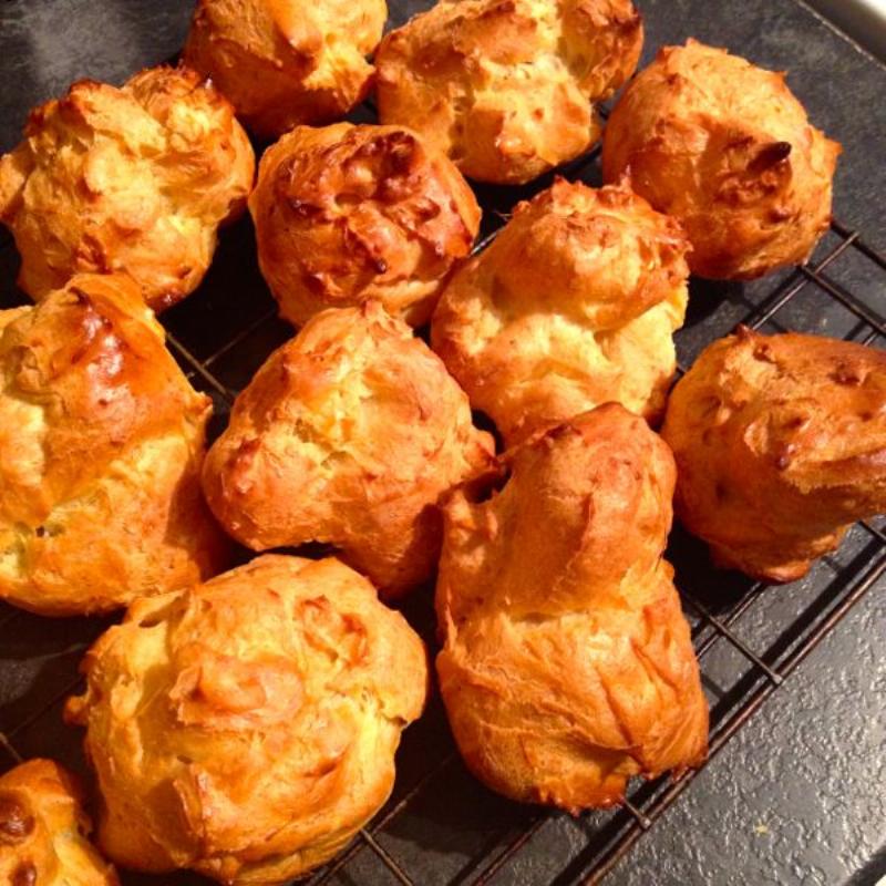 Piping Choux Pastry onto Baking Sheet